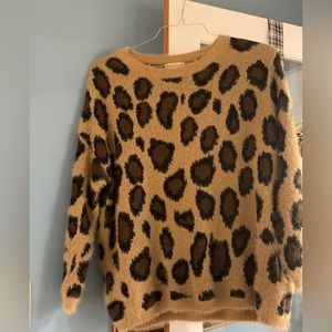 Leopard Print Fuzzy Sweater